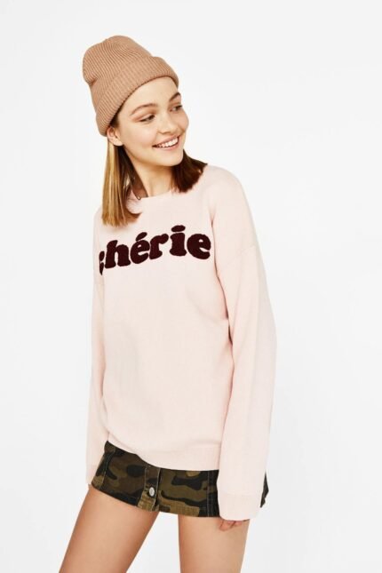 Sweater with Slogan